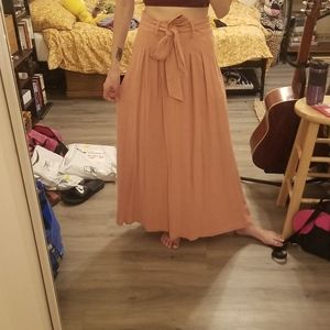 Bohemian Orange Maxi Skirt